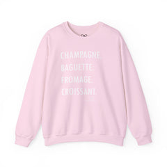 GOURMET LOVE (Champagne, Baguette, Fromage, Croissant) Crewneck Sweatshirt