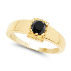 0.50 Carat Genuine Black Diamond .925 Sterling Silver Ring