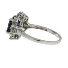 Created Sapphire Moissanite Ring Sterling Silver