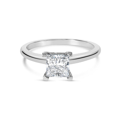 14K White Gold 1.0 Cttw Princess Lab-Grown Diamond Solitaire Engagement  Ring (F-G Color, VS1-VS2 Clarity) - Ring Size 7