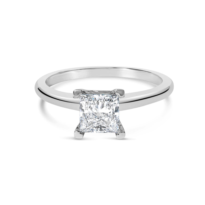 14K White Gold 1.0 Cttw Princess Lab-Grown Diamond Solitaire Engagement  Ring (F-G Color, VS1-VS2 Clarity) - Ring Size 7