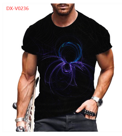 3D Printed Funny Animal Black T-Shirt for Men