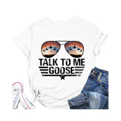 Graphic Tee for Women Talk to Me Goose Shirt Maverick Shirt 2022 New Top Novelty Short Sleeve T-Shirt