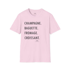 GOURMET LOVE (Champagne, Baguette, Fromage, Croissant) Tshirt