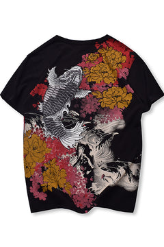 Japanese Style Embroidered T-Shirt for Men (Couple's)