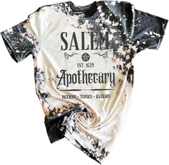 Salem T-Shirt Women Halloween Witch Sisters Shirt Salem Witch Shirt Fall Holiday Tees Casual Short Sleeve Tops (XL Bleached)