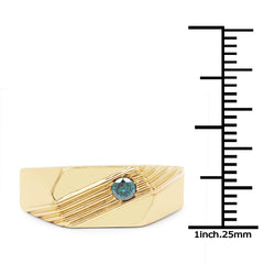 0.12 Carat Genuine Blue Diamond .925 Sterling Silver Ring