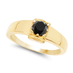 0.50 Carat Genuine Black Diamond .925 Sterling Silver Ring